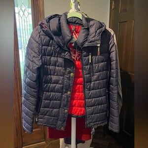 Blue Quilted Puffer Jacket Insulated Winter Wear